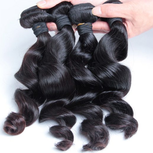 Loose Wave Black Malaysian Virgin Hair Bundles Weft
