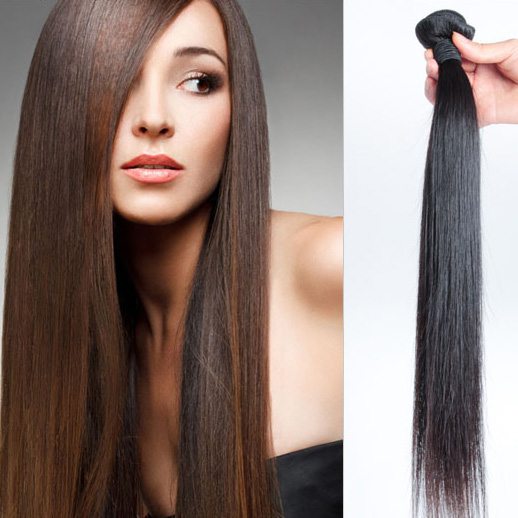 Silky Straight Black Malaysian Virgin Hair Bundles Weave Weft