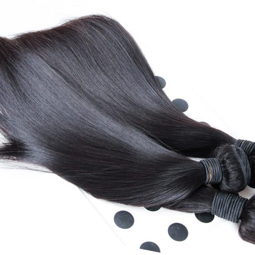 2 Bundles Straight Malaysian Human Hair Bundles Black