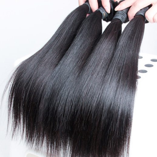 2 Bundles Straight Malaysian Human Hair Bundles Black