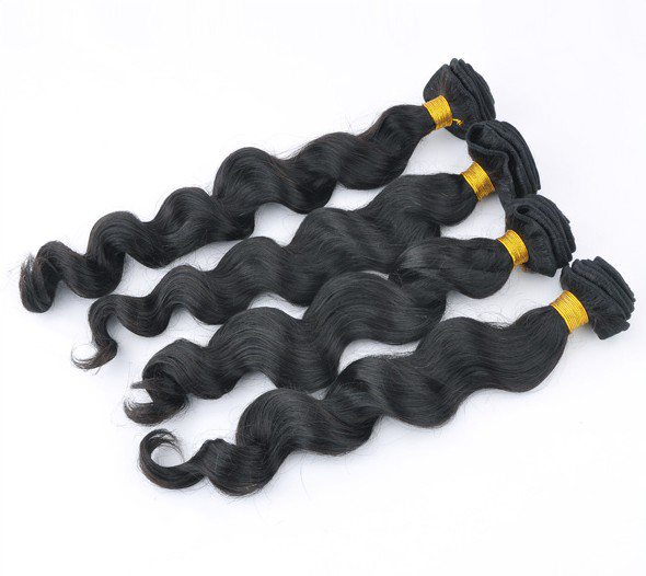 Loose Wave Natural Black Virgin Indian Hair Weave