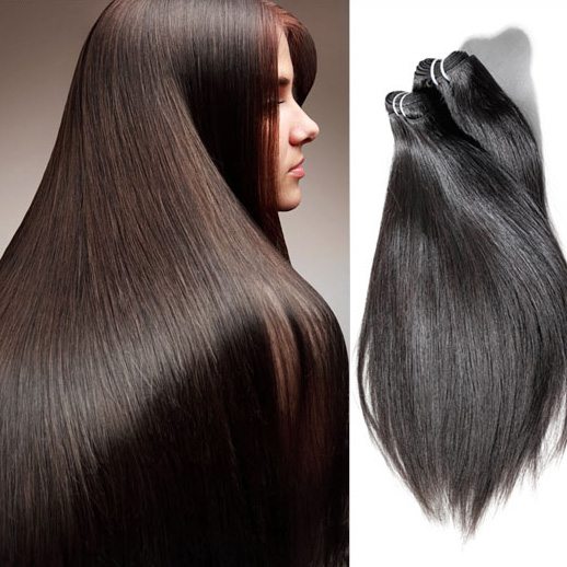 Silky Straight Natural Black Virgin Indian Hair Weave Bundles