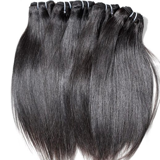 4 Bundles Straight Indian Virgin Hair Weft Black Color