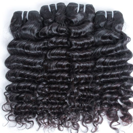 2 Bundles Black Deep Wave Indian Virgin Hair Weave