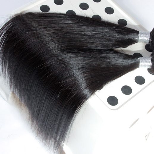 2 bundles Virgin Peruvian Hair Silky Straight Weave Natural Black