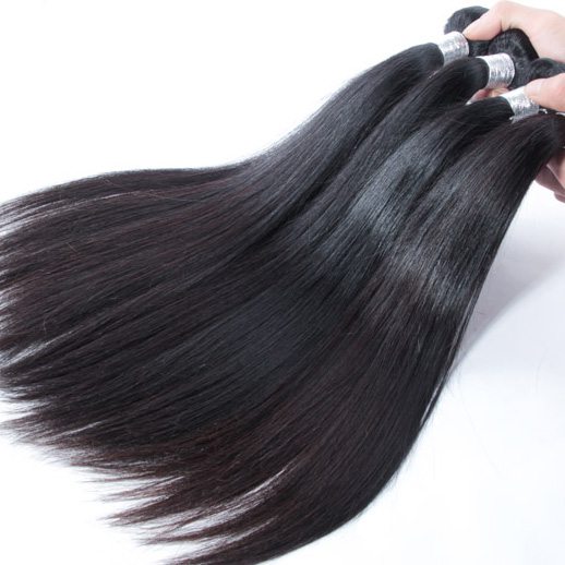 2 bundles Virgin Peruvian Hair Silky Straight Weave Natural Black