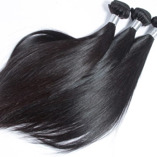 3 bundles Virgin Peruvian Hair Silky Straight Weave Natural Black