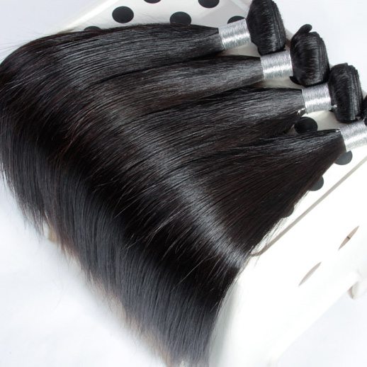 4 bundles Virgin Peruvian Hair Silky Straight Weave Natural Black