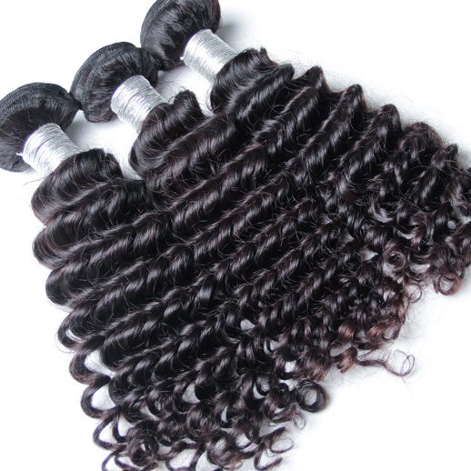 3 Bundles Peruvian Virgin Hair Weft Natural Black Deep Wave
