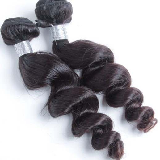 2 pcs Virgin Peruvian Hair Bundles Loose Wave Weave Natural Black