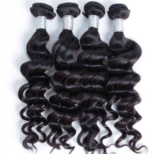 4 bundles Black Natural Wave Virgin Peruvian Hair Weft Bundle