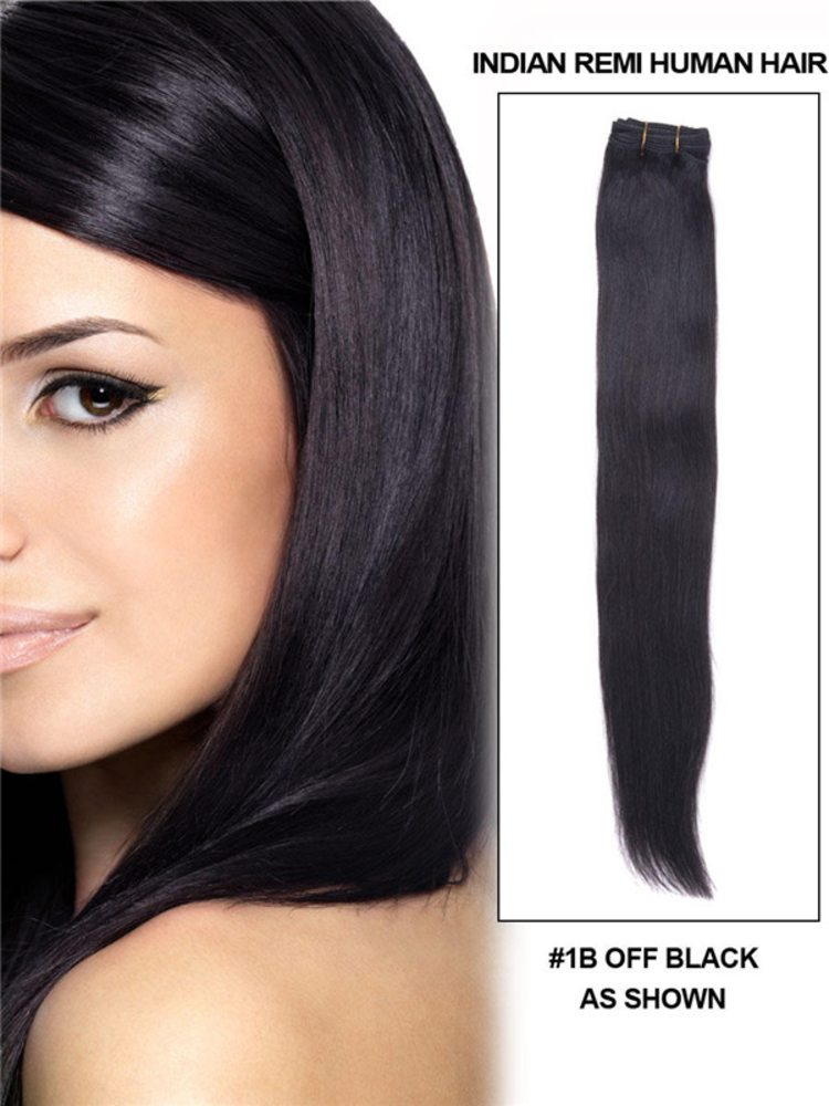 Straight Cheap Natural Black(#1B) Remy Hair Bundles