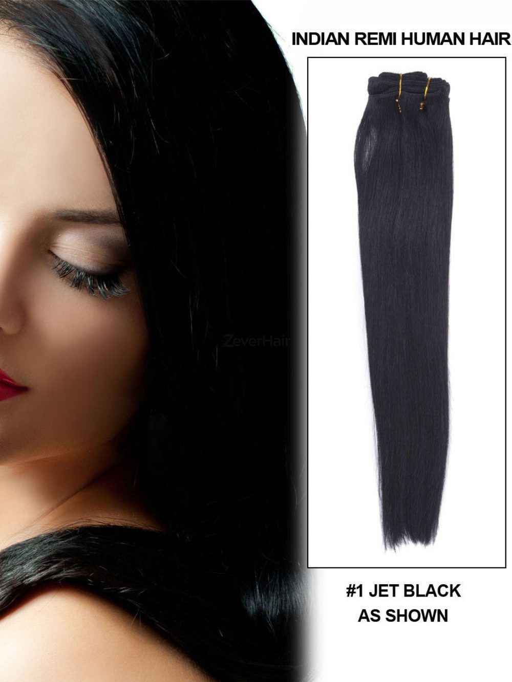 Jet Black(#1) Straight Remy Hair Bundles - Zever Hair 0