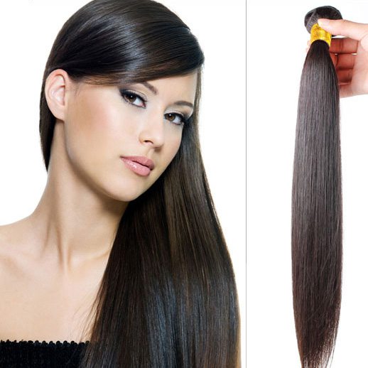 Silky Straight Virgin Brazilian Hair Bundles Weave Natural Black 1pcs