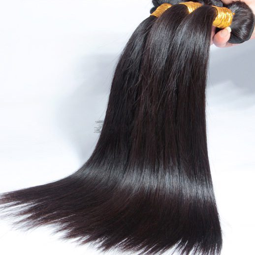 Silky Straight Virgin Brazilian Hair Bundles Weave Natural Black 1pcs - Zever Hair 3