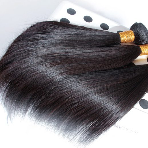 Natural Black Silky Straight Virgin Brazilian Hair Weave 4 Bundles