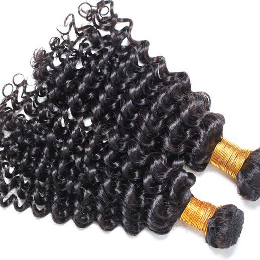 2 Bundles Deep Wave Black Brazilian Virgin Hair Weave - Zever Hair 0