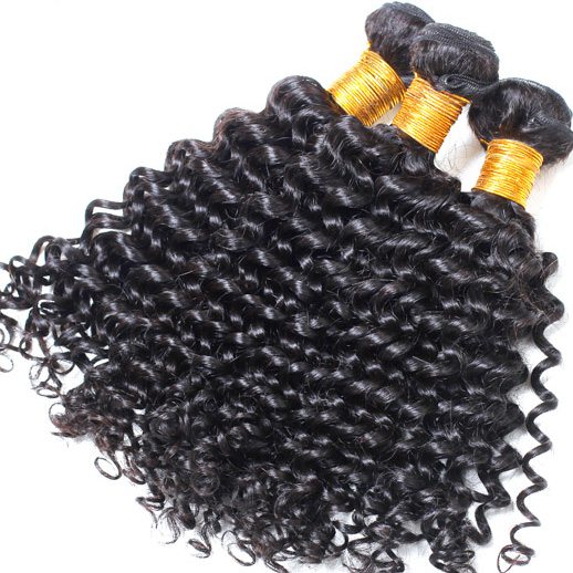 2 Bundles Deep Wave Black Brazilian Virgin Hair Weave