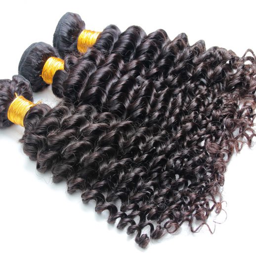 3 pcs Black Deep Wave Virgin Brazilian Hair Bundles