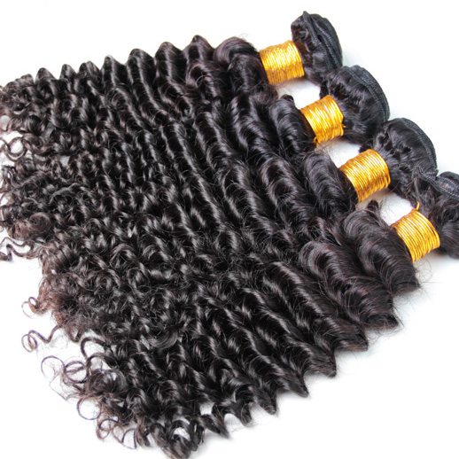4 Bundles Deep Wave Brazilian Virgin Hair Weave Black