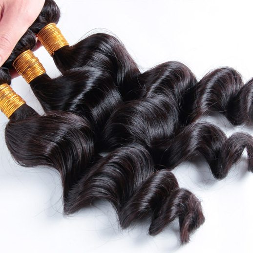 Natural Black Virgin Brazilian Loose Wave Hair Bundles