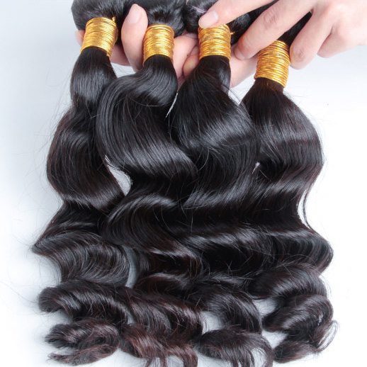4 pcs Virgin Brazilian Hair Loose Wave Weave Natural Black