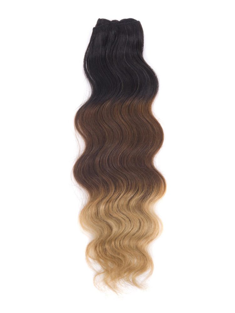 Triple Ombre(#Ombre) Premium Straight Clip In Hair Extensions 7 Pieces
