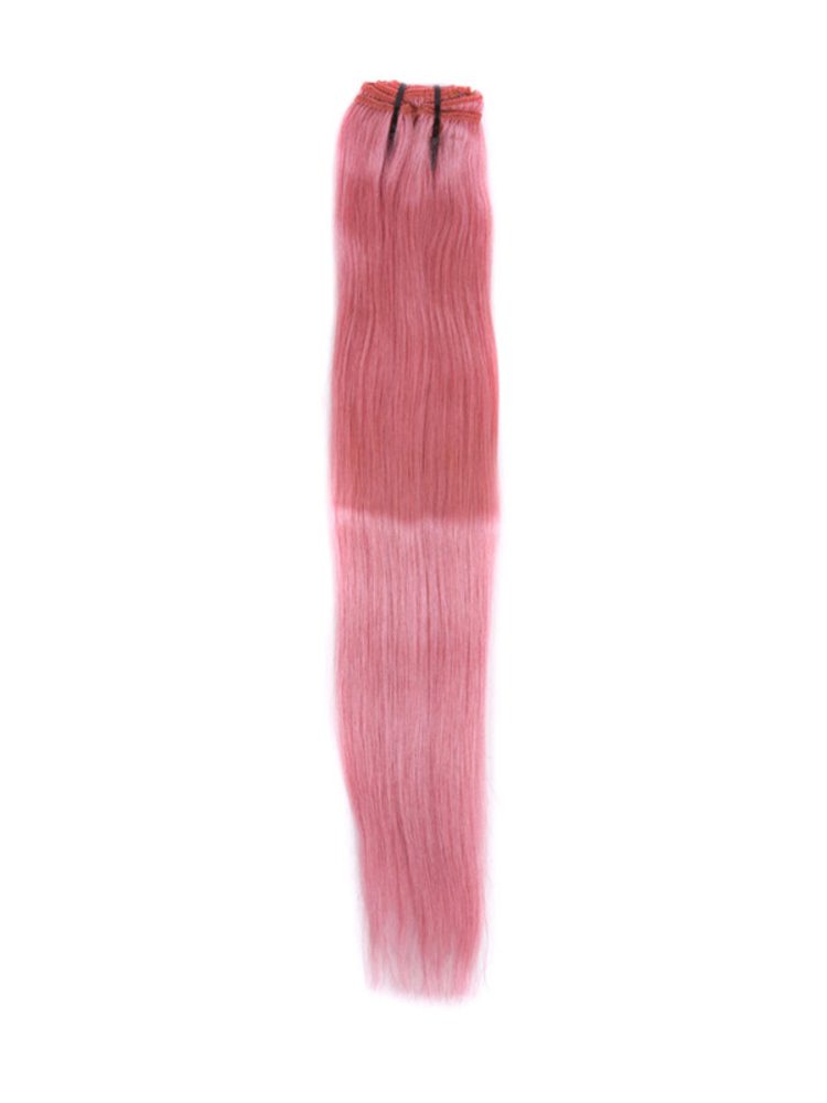 Pink(#Pink) Premium Straight Clip In Hair Extensions 7 Pieces