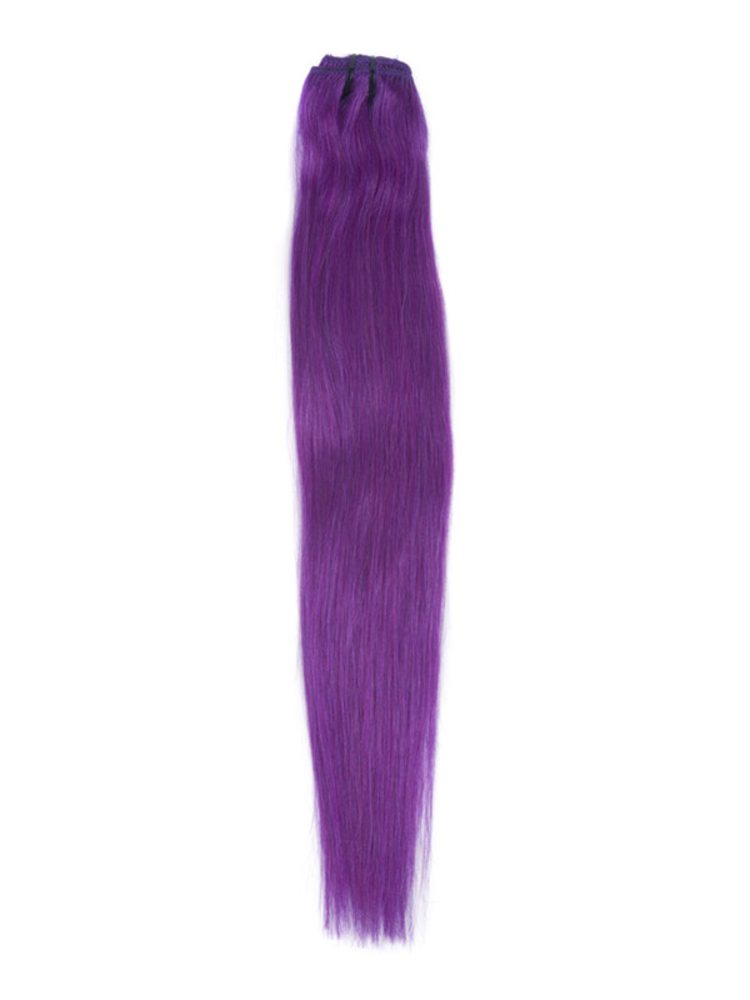 Violet(#Violet) Premium Straight Clip In Hair Extensions 7 Pieces