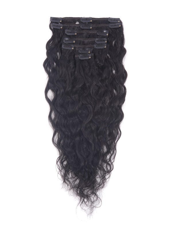 Jet Black(#1) Premium Kinky Curl Clip In Hair Extensions 7 Pieces - Zever Hair 0