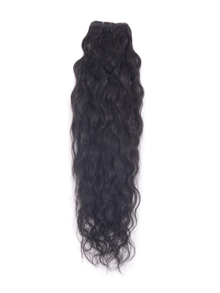 Jet Black(#1) Premium Kinky Curl Clip In Hair Extensions 7 Pieces