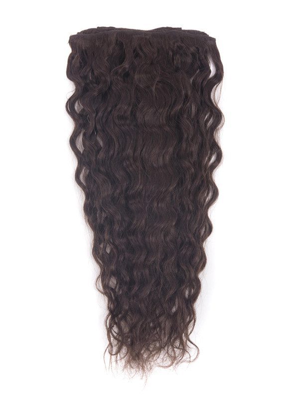 Dark Brown(#2) Premium Kinky Curl Clip In Hair Extensions 7 Pieces - Zever Hair 1