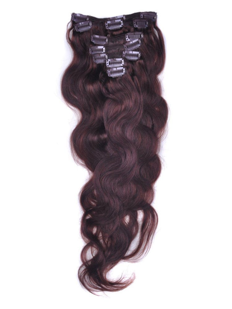 Medium Brown(#4) Premium Body Wave Clip In Hair Extensions 7 Pieces