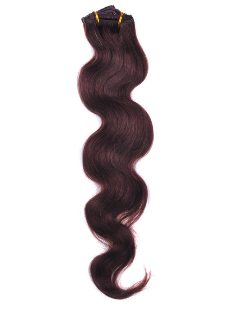 Medium Brown(#4) Premium Body Wave Clip In Hair Extensions 7 Pieces