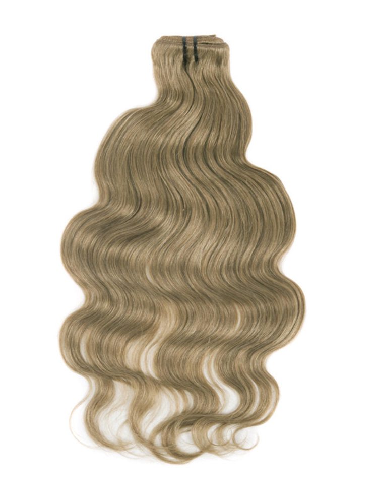 Light Golden Brown(#12) Premium Body Wave Clip In Hair Extensions 7 Pieces