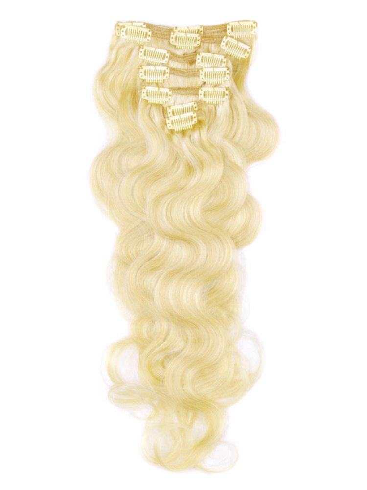 Medium Blonde(#24) Premium Body Wave Clip In Hair Extensions 7 Pieces