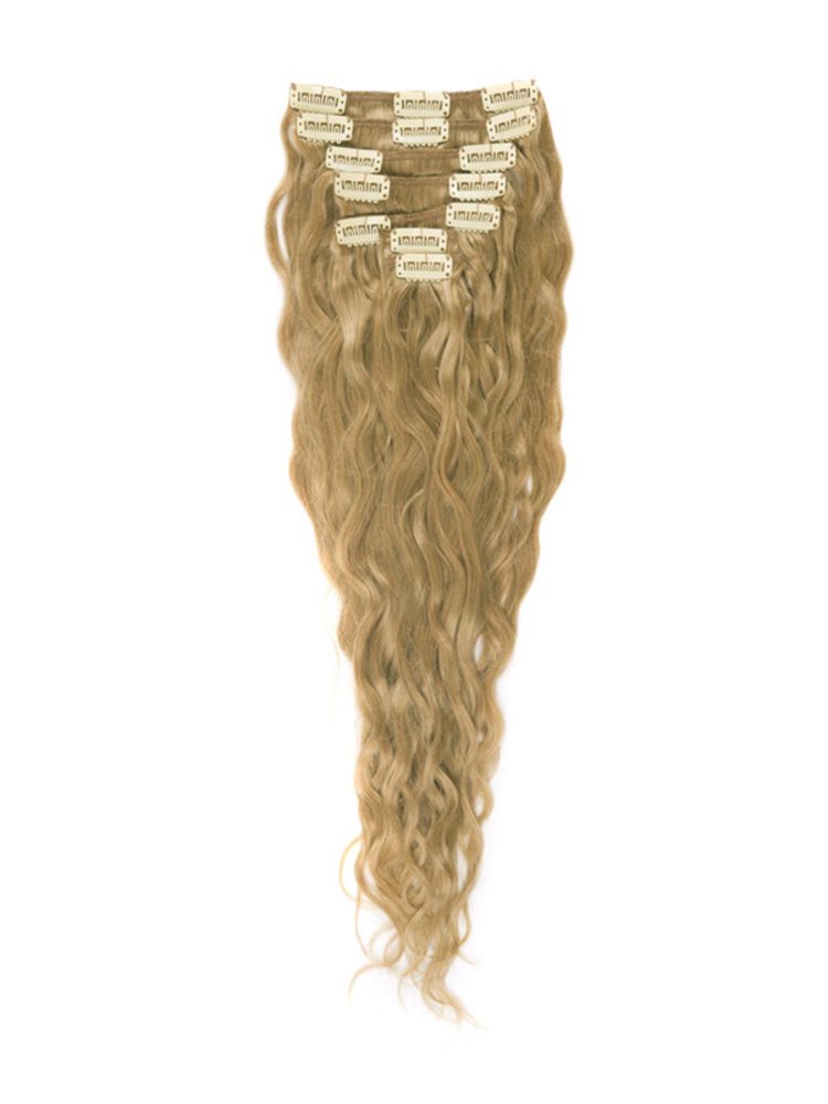 Strawberry Blonde(#27) Premium Kinky Curl Clip In Hair Extensions 7 Pieces