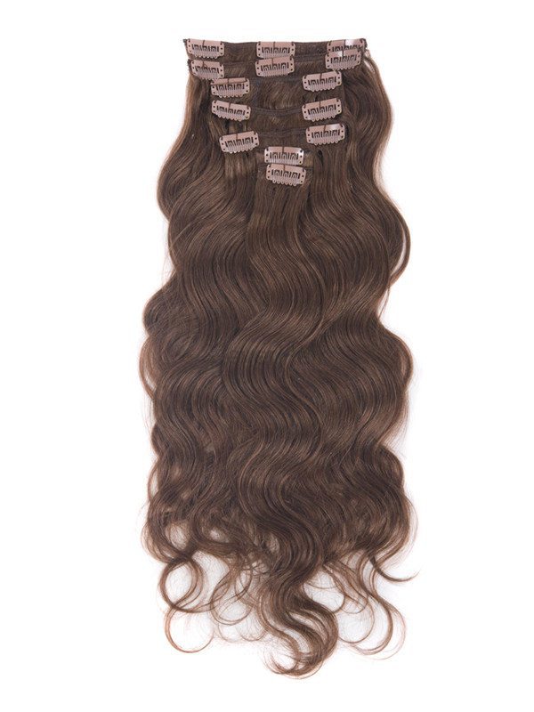 Dark Auburn(#33) Premium Body Wave Clip In Hair Extensions 7 Pieces - Zever Hair 0