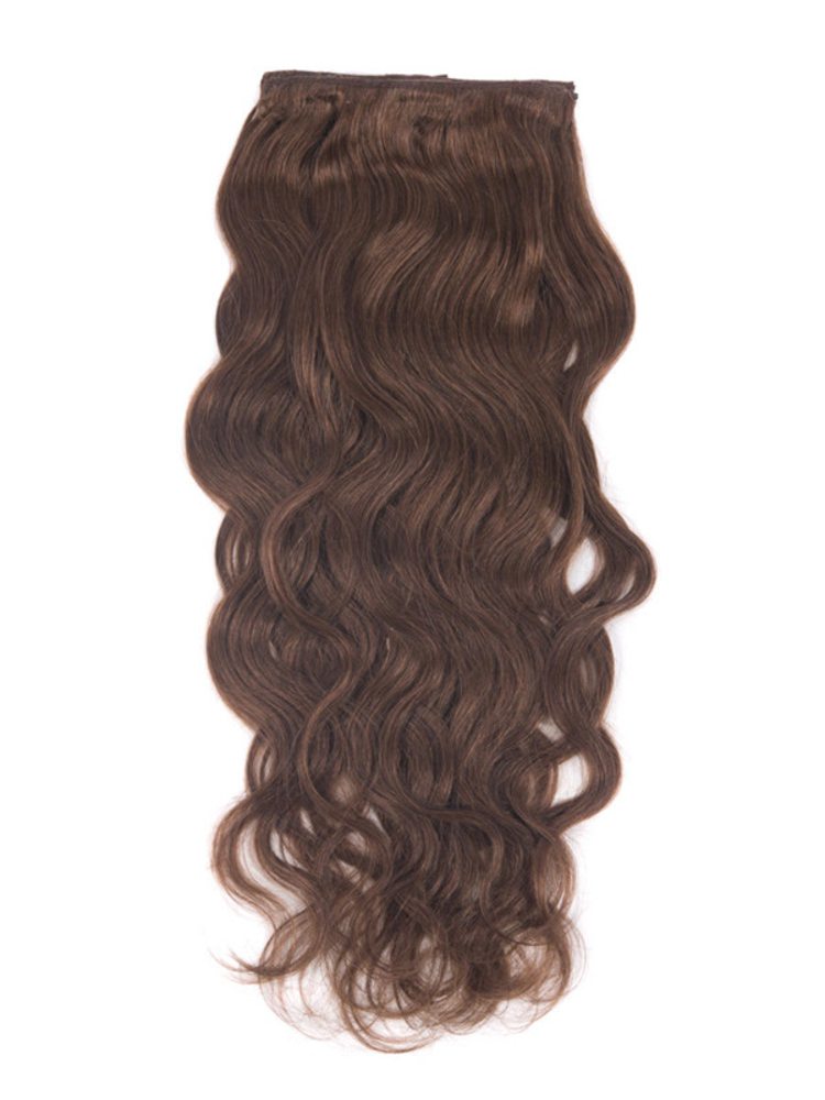 Dark Auburn(#33) Premium Body Wave Clip In Hair Extensions 7 Pieces