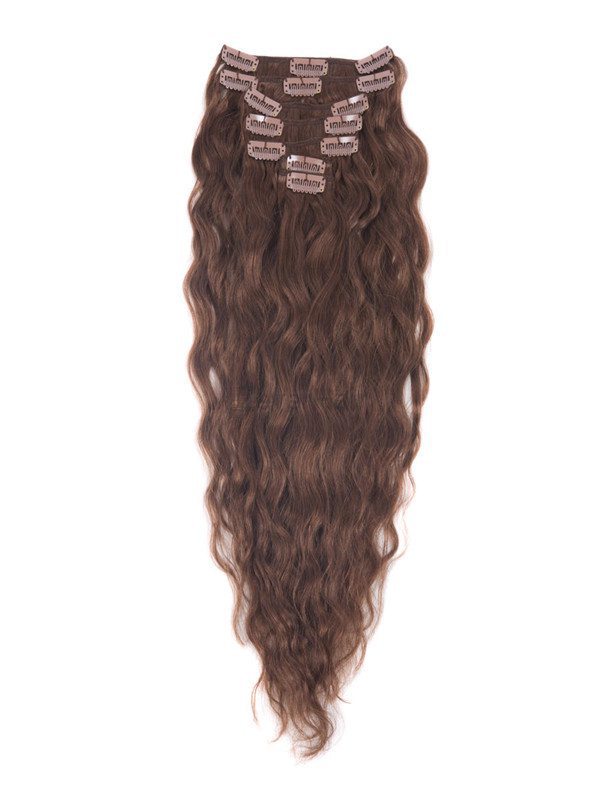 Dark Auburn(#33) Premium Kinky Curl Clip In Hair Extensions 7 Pieces - Zever Hair 0
