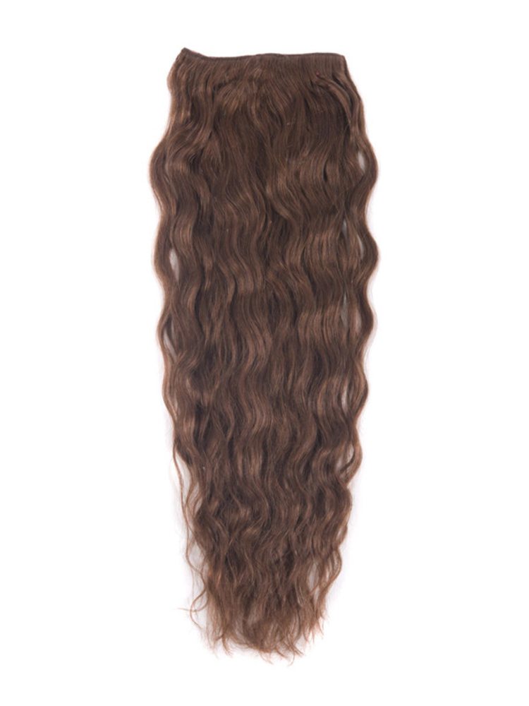 Dark Auburn(#33) Premium Kinky Curl Clip In Hair Extensions 7 Pieces