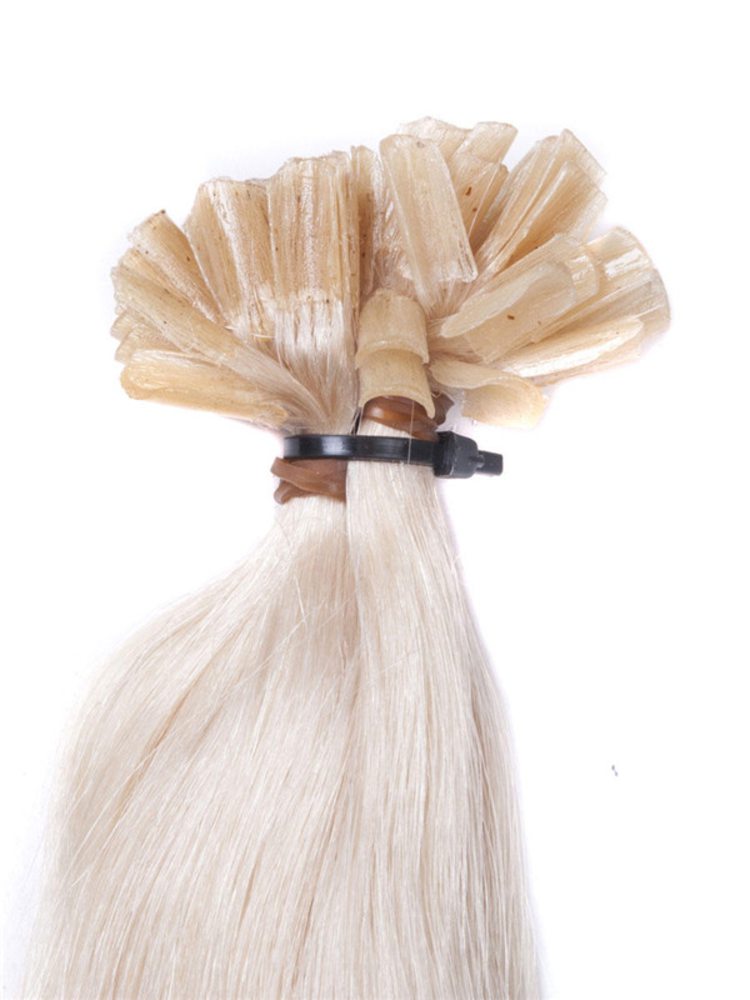 50 Piece Straight Nail Tip/U Tip Remy Hair Extensions Medium Blonde(#24) - Zever Hair 3