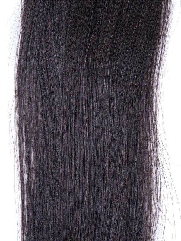 50 Piece Silky Straight Remy Nail Tip/U Tip Hair Extensions Natural Black(#1B) - Zever Hair 5