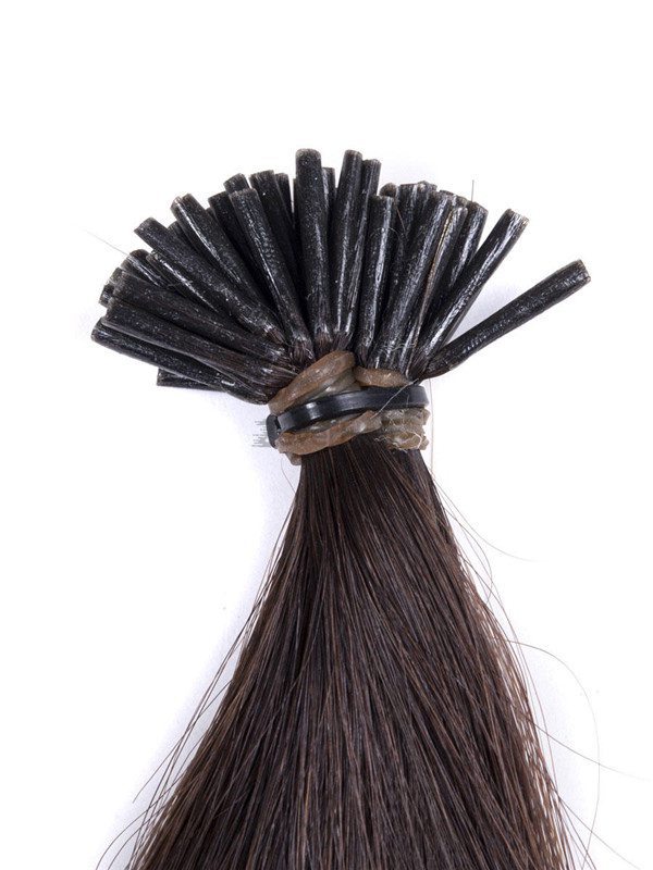50 Piece Silky Straight Remy Stick Tip/I Tip Hair Extensions Natural Black(#1B) - Zever Hair 4