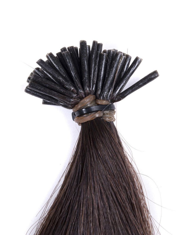 50 Piece Silky Straight Remy Stick Tip/I Tip Hair Extensions Natural Black(#1B) - Zever Hair 4