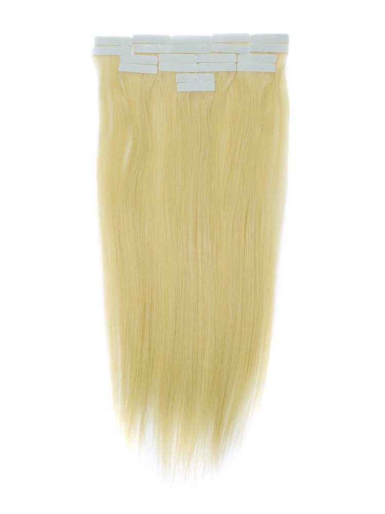 Tape In Human Hair Extensions 20 Piece Silky Straight Medium Blonde(#24)