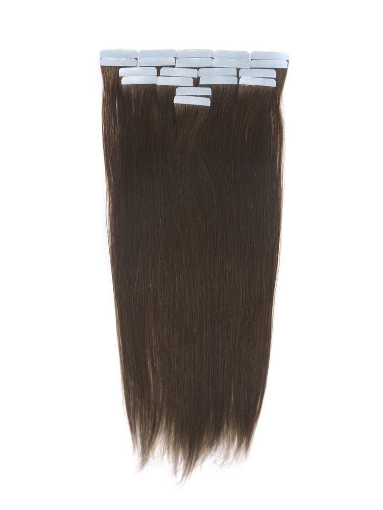 Remy Tape In Hair Extensions 20 Piece Silky Straight Medium Brown(#4)