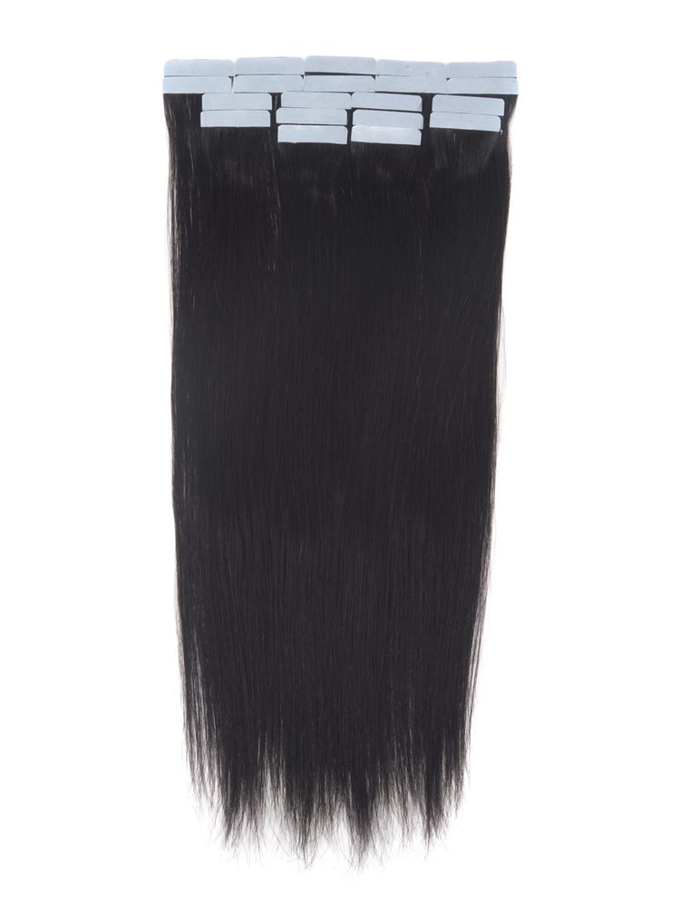 Remy Tape In Hair Extensions 20 Piece Silky Straight Natural Black(#1B)