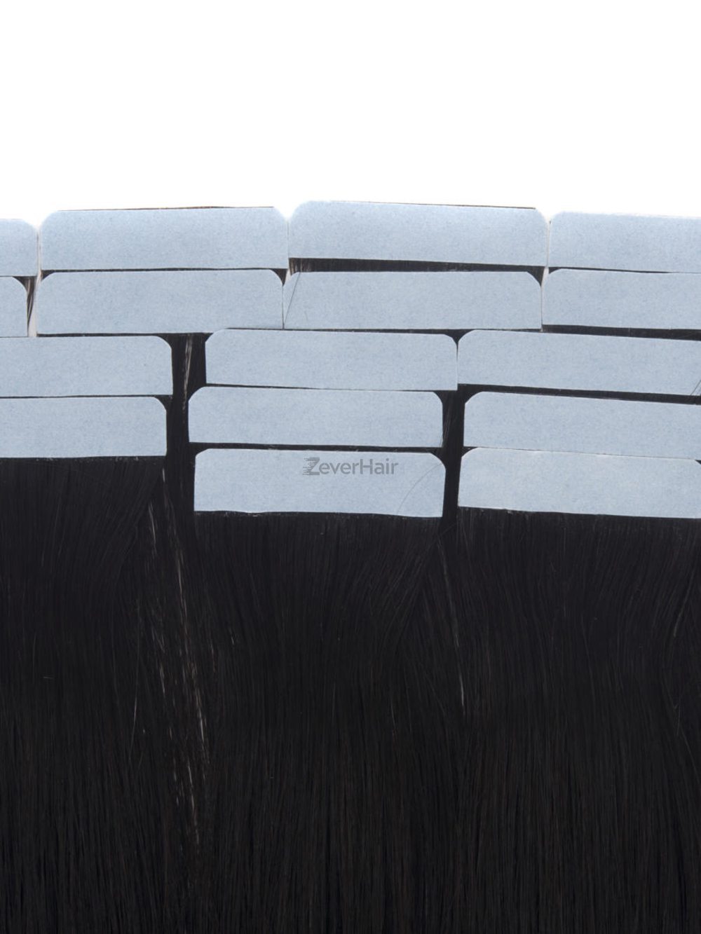 Remy Tape In Hair Extensions 20 Piece Silky Straight Natural Black(#1B) - Zever Hair 2