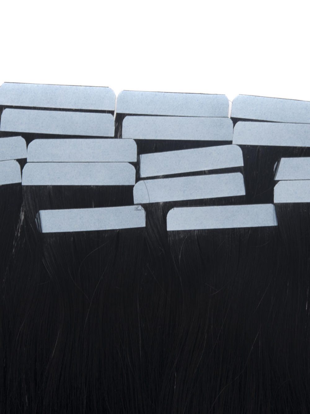 Tape In Remy Hair Extensions 20 Piece Silky Straight Jet Black(#1) - Zever Hair 1